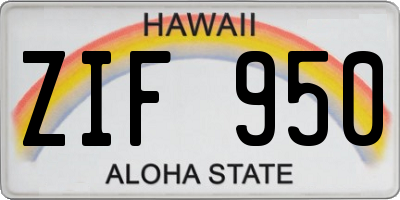 HI license plate ZIF950