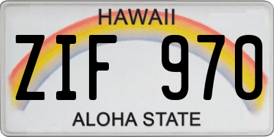 HI license plate ZIF970