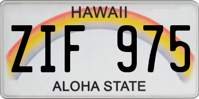 HI license plate ZIF975