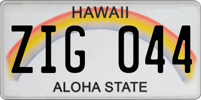 HI license plate ZIG044