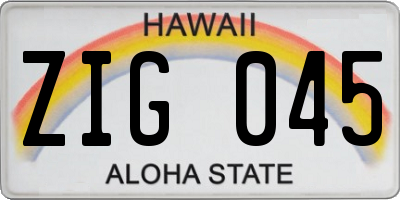 HI license plate ZIG045