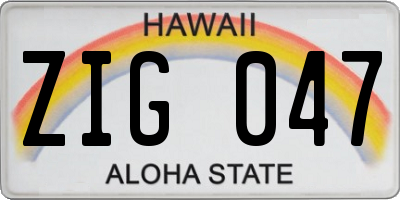 HI license plate ZIG047