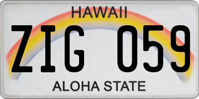 HI license plate ZIG059