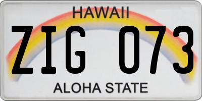 HI license plate ZIG073