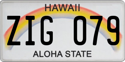 HI license plate ZIG079