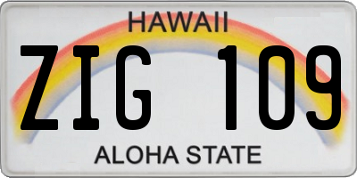 HI license plate ZIG109