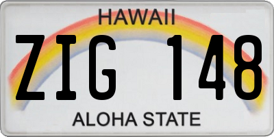 HI license plate ZIG148