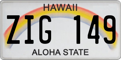 HI license plate ZIG149