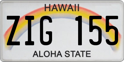 HI license plate ZIG155