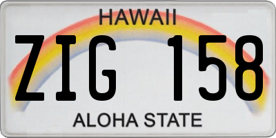 HI license plate ZIG158