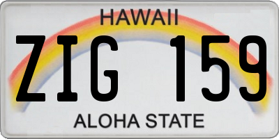 HI license plate ZIG159