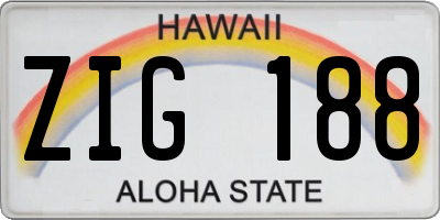 HI license plate ZIG188