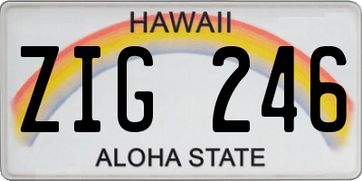 HI license plate ZIG246