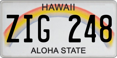 HI license plate ZIG248