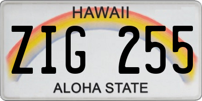HI license plate ZIG255