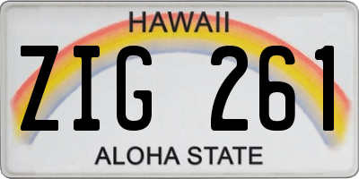 HI license plate ZIG261