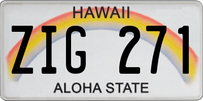 HI license plate ZIG271