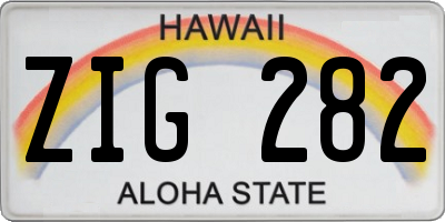 HI license plate ZIG282