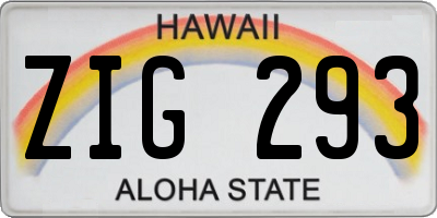 HI license plate ZIG293