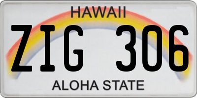 HI license plate ZIG306