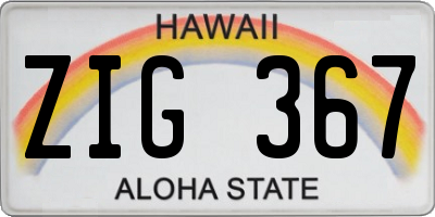HI license plate ZIG367