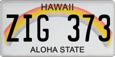 HI license plate ZIG373