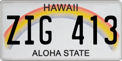 HI license plate ZIG413