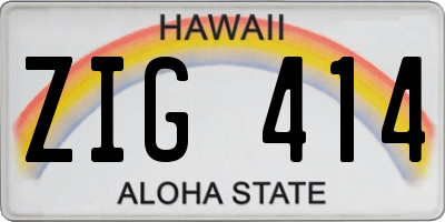 HI license plate ZIG414