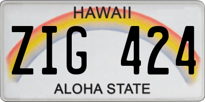HI license plate ZIG424