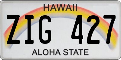 HI license plate ZIG427