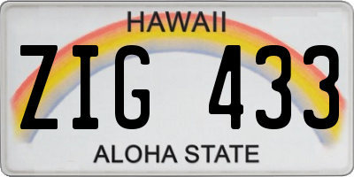 HI license plate ZIG433