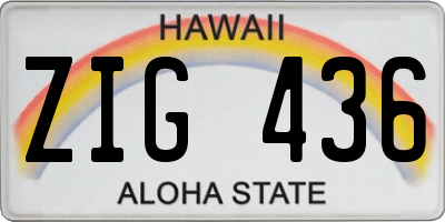 HI license plate ZIG436