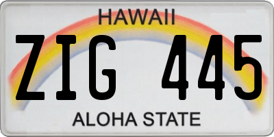 HI license plate ZIG445