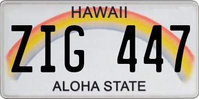 HI license plate ZIG447