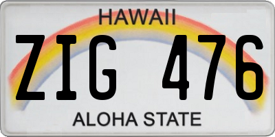 HI license plate ZIG476