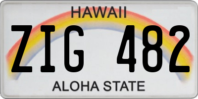 HI license plate ZIG482
