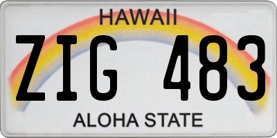 HI license plate ZIG483