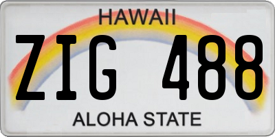 HI license plate ZIG488