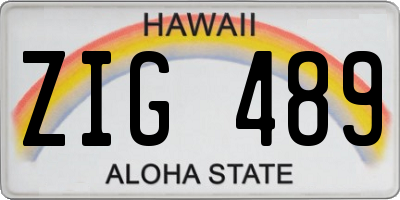 HI license plate ZIG489