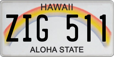 HI license plate ZIG511