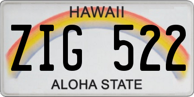 HI license plate ZIG522