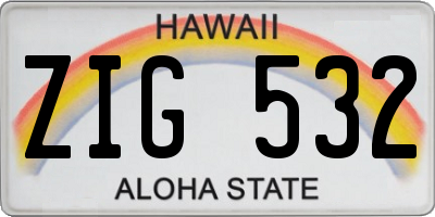 HI license plate ZIG532