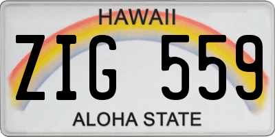 HI license plate ZIG559
