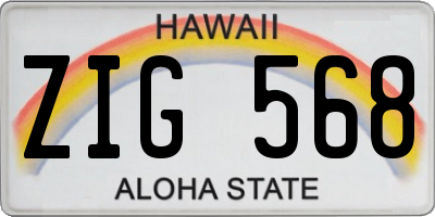 HI license plate ZIG568