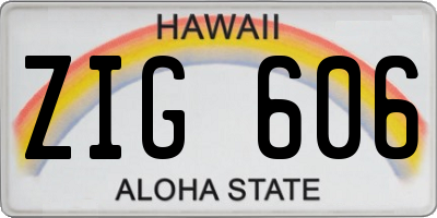 HI license plate ZIG606