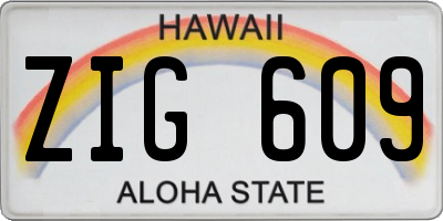 HI license plate ZIG609