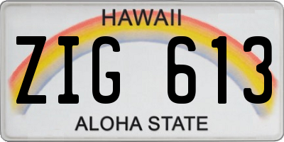 HI license plate ZIG613