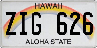 HI license plate ZIG626