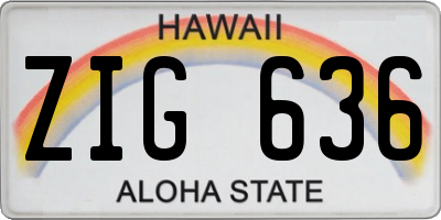 HI license plate ZIG636