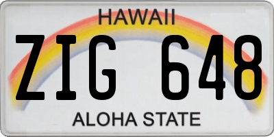 HI license plate ZIG648